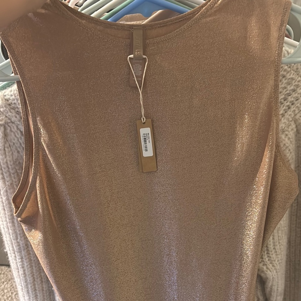 Skims XL new with tag Shimmering Gold Sleeveless bodysuit